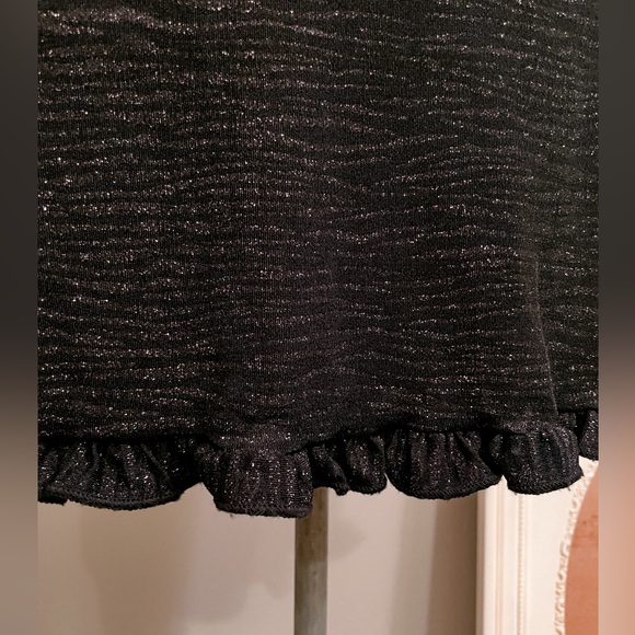 Vintage Y2K Black Sparkle Stretchy Midi Skirt - Picture 5 of 8